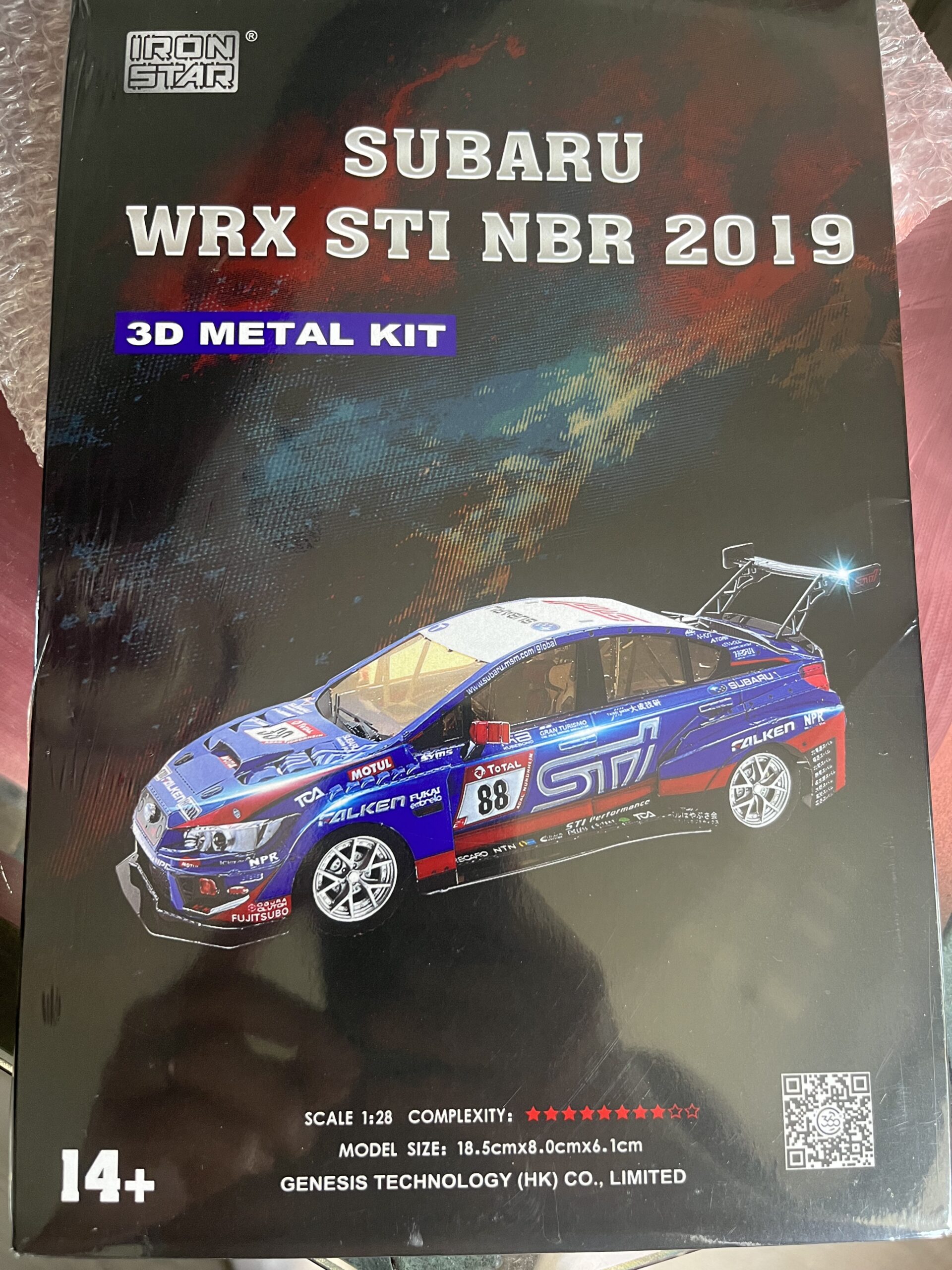 Subaru WRX Rally car 1/28 scale metal model with lighting components - Image 2