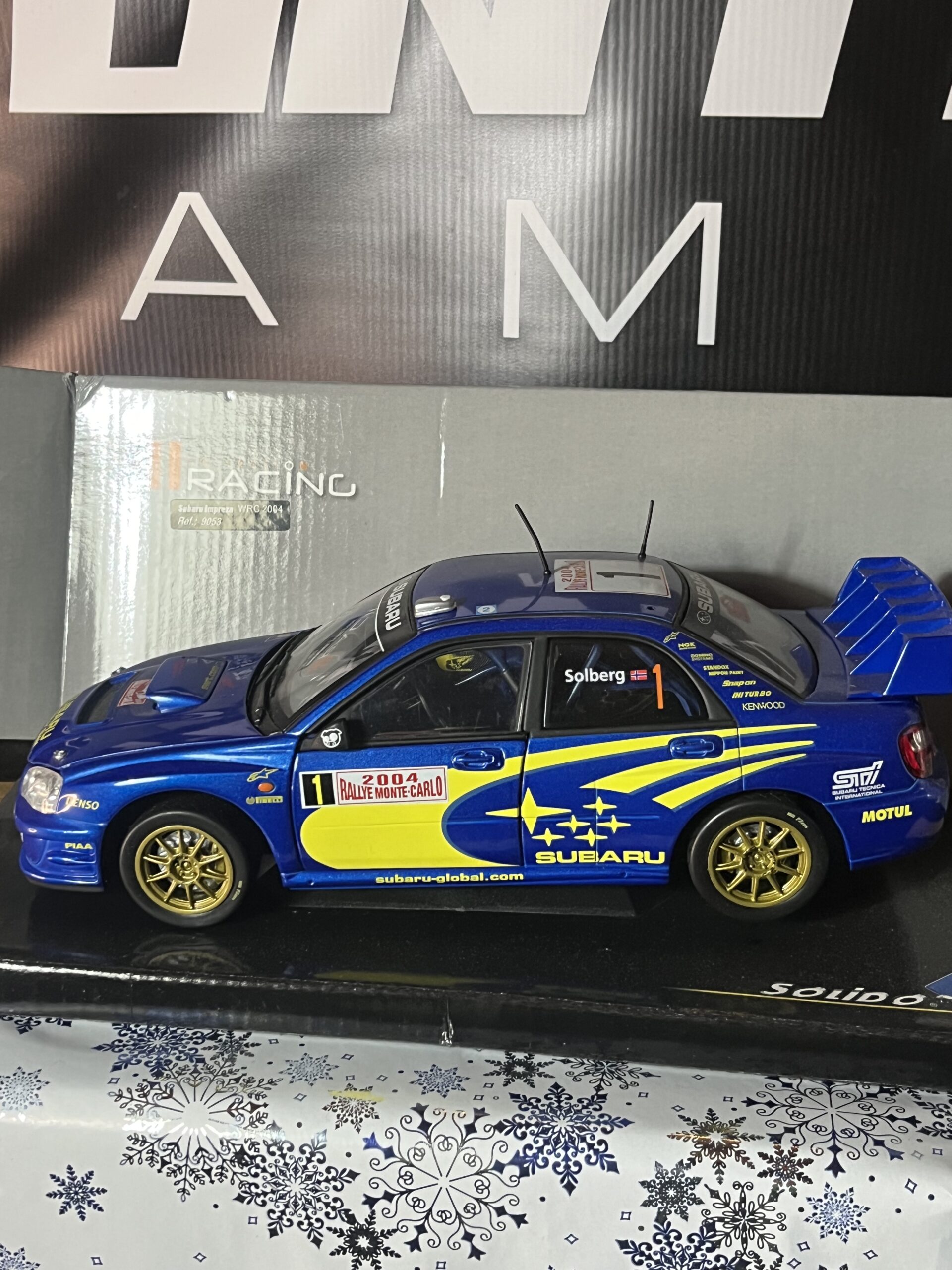 Solido 1/18 2004 Subaru WRX Solberg Monte Carlo Rally Model Car - Image 6
